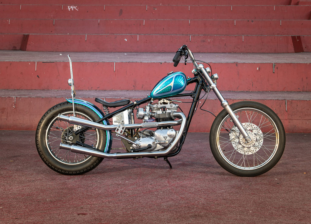 HELL’S BELLS: 1969 Triumph Bonneville by Hellraiser Garage.