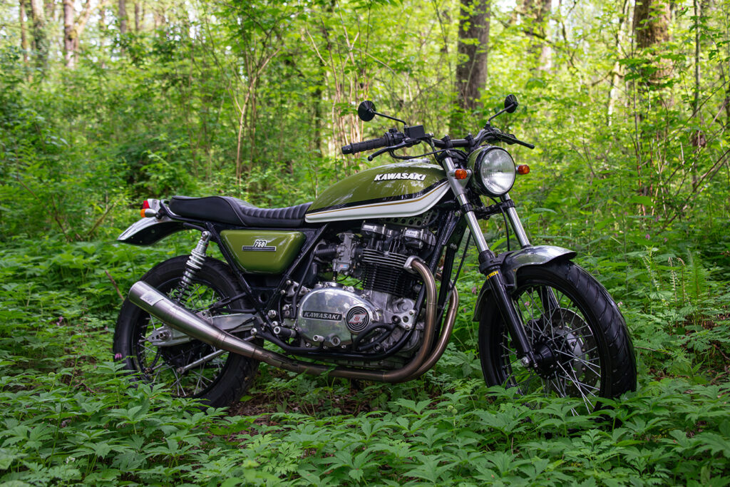 Kawasaki KZ750 Twin built by an Industrial Designer.