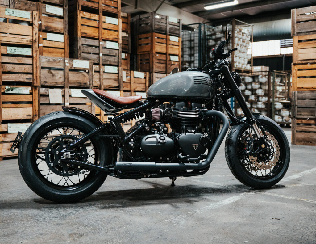 Triumph Bobber reimagined through a French lens.